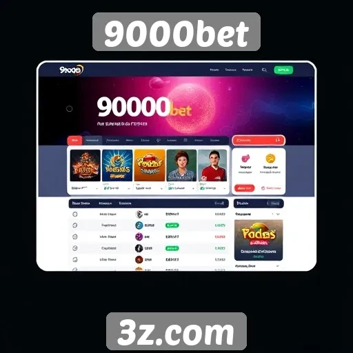 Interface do usuário do 9000bet é amigável